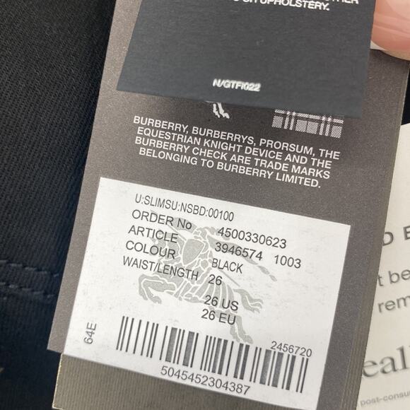 Burberry Brit Slim Skinny Black Jeans New with Tags Size 26 - Picture 9 of 10